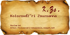 Kolozsvári Zsuzsanna névjegykártya